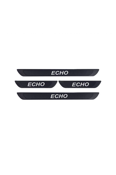 GEELY ECHO 2008-2012 MODELLER OLD KARBON KAPI EŞİĞİ 4 PARÇA KROM YAZILI - Resim 3