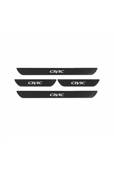 HONDA 2006-2011 CİVİC OLD KARBON KAPI EŞİĞİ 4 PARÇA KROM YAZILI ürün görseli 1