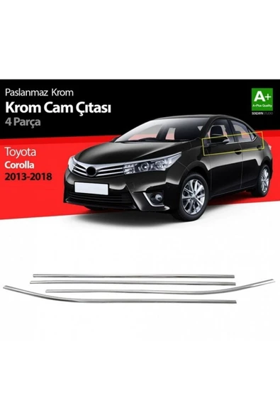 Toyota Corolla Cam Çıtası Krom 4 Kapı 2013 - 2018 ürün görseli 1