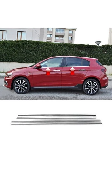 Fiat Egea 2016-2022 Krom Cam Çıtası 4 Parça Paslanmaz Çelik ürün görseli 1