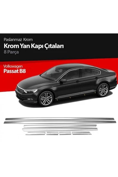 Volkswagen Passat B-8 2015-2018 Krom Yan Kapı Çıtası Paslanmaz Çelik ürün görseli 1