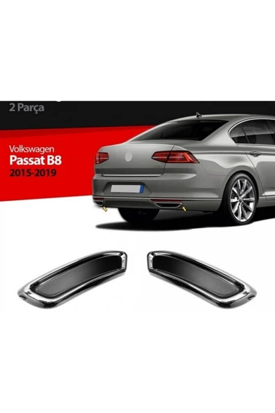 Volkwagen Passat B-8 2015-2018 Krom Egzoz Çerçevesi Paslanmaz Çelik ürün görseli 1