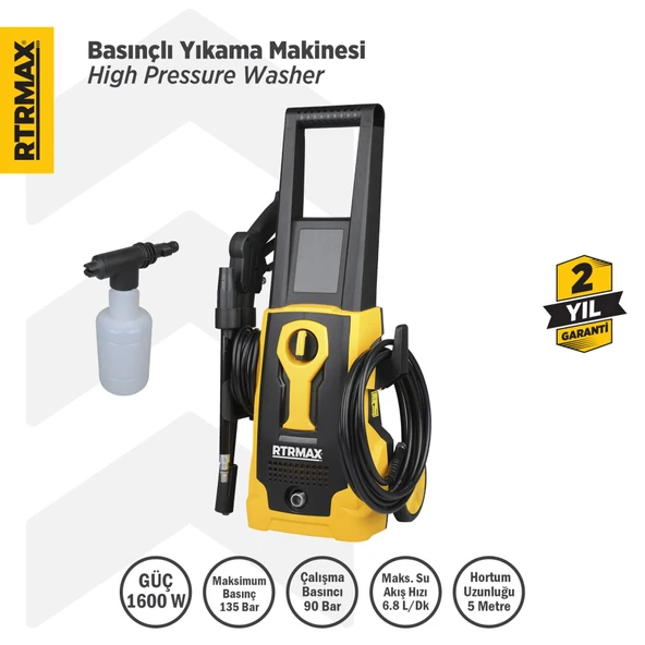 RTM710 Yüksek Basınçlı Yıkama 1600 W 135 Bar ürün görseli 1