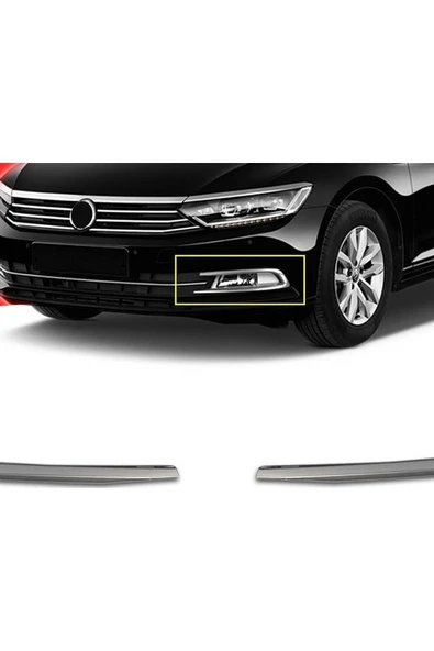 Volkswagen Passat B8 2014-2019 Krom Sis Çerçevesi 2 Parça Paslanmaz Çelik ürün görseli 1