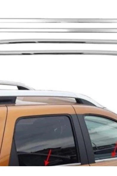Dacia Duster 2018-2019-2020-2021-2022 Krom Cam Çıtası 4 Parça Paslanmaz Çelik ürün görseli 1