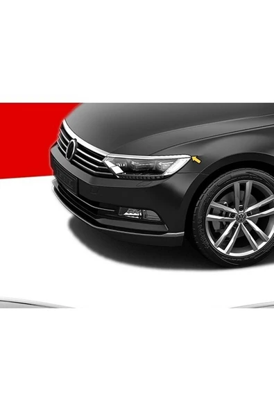 Volkswagen Passat B8 2014-2019 Krom Far Kaşı+ön Panjur 3 Parça Paslanmaz Çelik ürün görseli 1