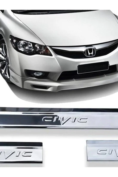 Otomotiv Honda Cıvıc 2006-2011 Fd-6 Kasa Krom Kapı Eşiği 4 Parça Paslanmaz Çelik Uyumlu ürün görseli 1