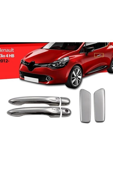 Renault Clio -4 2012-2019 Krom Kapı Kolu 4 Kapı Paslanmaz Çelik Hb ürün görseli 1