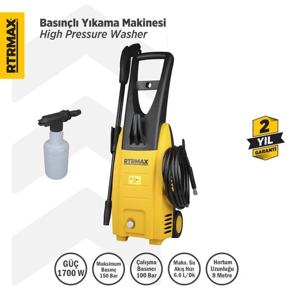 RTM711 Yüksek Basınçlı Yıkama 1700 W 150 Bar ürün görseli 1