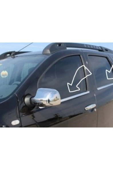 Dacia Sandero 2008-2009-2010-2011-2012 Krom Cam Çıtası 4 Parç Paslanmaz Çelik ürün görseli 1