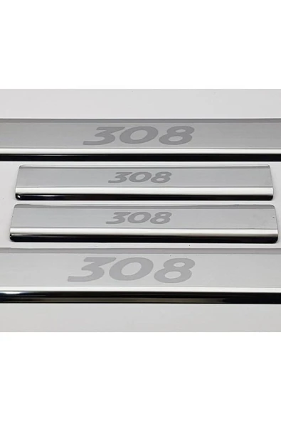 Peugeot 308 Krom Kapı Eşiği 4 Parça Paslanmaz Çelik ürün görseli 1