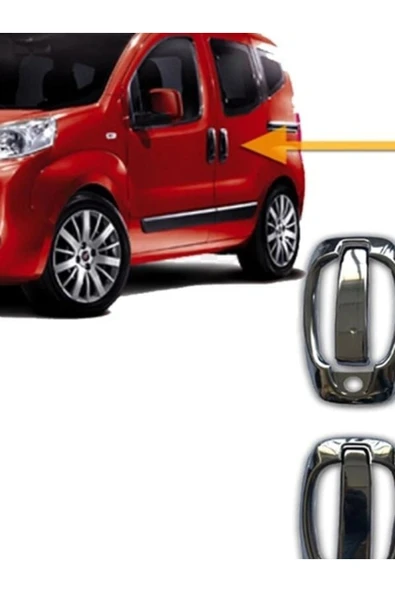 Fiat Fiorino 2008> Krom Kapı Kolu 4 Kapı 8 Parça Paslanmaz Çelik ürün görseli 1