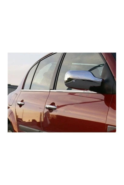 RENAULT MEGANE 2 SEDAN 2004-2010 MODELLER ARASI KROM CAM ÇITASI 4 PARÇA PASLANMAZ ÇELİK ürün görseli 1