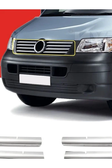 VW TRANSPORTER T-5 2003-2010 MODEL ARASI KROM ÖN PANJUR 8 PARÇA PASLANMAZ ÇELİK ürün görseli 1