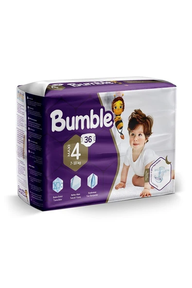 Bumble Maxi Bebek Bezi 4 Beden 7-14 Kg 36 Adet ürün görseli 1