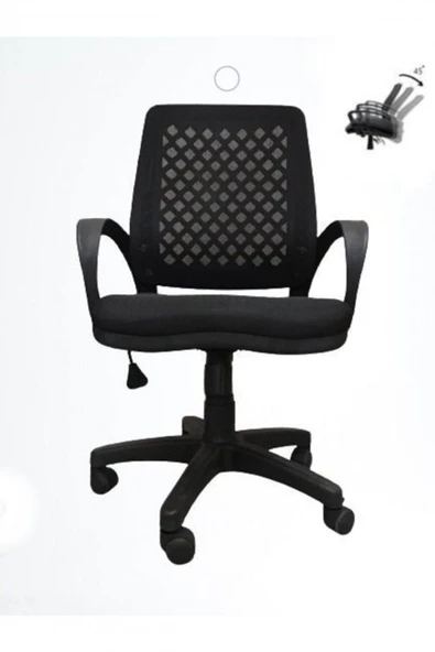 I Office Furniture & Desing Siyah Fileli Büro Şef Sekreter Çalışma Koltuğu Bilgisayar Sandalyesi 001 ürün görseli 1
