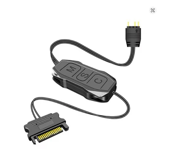 SATA TO ARGB SİYAH KABLO ARGB DENETLEYİCİ 5V 3PİN SATA GÜÇ KAYNAĞI MİNİ RGB DENETLEYİCİ ürün görseli 1