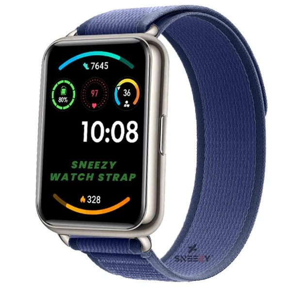 Huawei Watch Fit 2 Uyumlu Wander Trail Loop Spor Yumuşak Kumaş Kordon  Lacivert ürün görseli 1