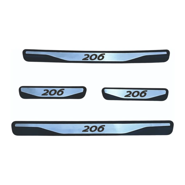 206 Kapı Eşiği 1998-2013 New Krom Kapı Eşiği 4 Parça Paslanmaz Çelik ürün görseli 1