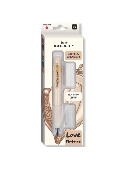 Serve Deep Kalem Grıp Silgi Yedekli Set 07 Mm Fildişi ürün görseli 1