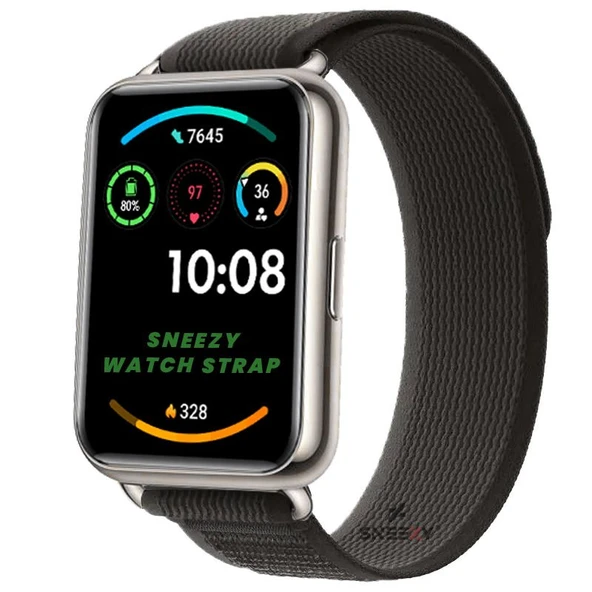 Huawei Watch Fit 2 Uyumlu Wander Trail Loop Spor Yumuşak Kumaş Kordon  Siyah ürün görseli 1