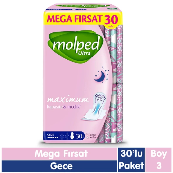 Molped Anatomik Gece Ped Mega Fırsat 30 Adet ürün görseli 1