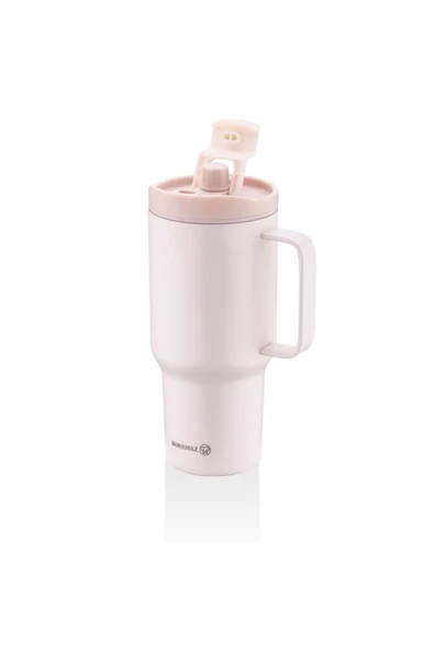 KORKMAZ Freedom 1 Litre Pudra Pembe Pipetli Bardak Termos A5577-1 ürün görseli 1