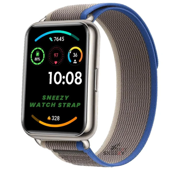 Huawei Watch Fit 2 Uyumlu Wander Trail Loop Spor Yumuşak Kumaş Kordon  Mavi ürün görseli 1