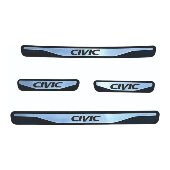 Civic Kapı Eşiği 2021 ve Üzeri New Krom Kapı Eşiği 4 Parça Paslanmaz Çelik ürün görseli 1