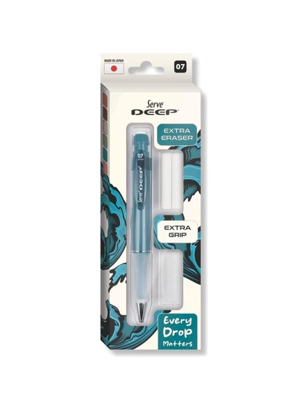 Serve Deep Kalem Grip Silgi Yedekli Set 07 Mm Okyanus Mavi ürün görseli 1