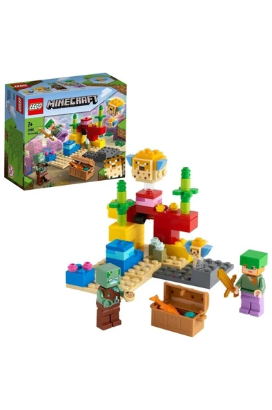 LEGO ® Minecraft™ Mercan Kayalığı 21164 - Yaratıcı Minecraft Deniz Oyuncağı Yapım Seti (92 Parça) ürün görseli 1