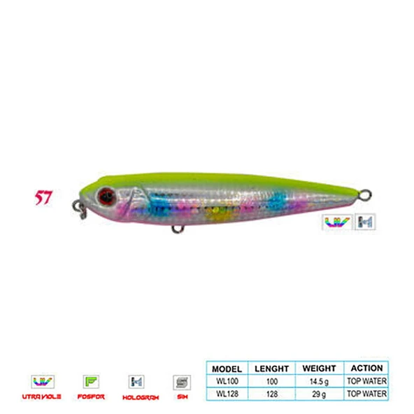 Wily PANCHO CL:57 100mm 14,5gr Top Water ürün görseli 1