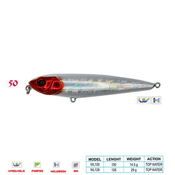 Wily PANCHO CL:50 100mm 14,5gr Top Water ürün görseli 1
