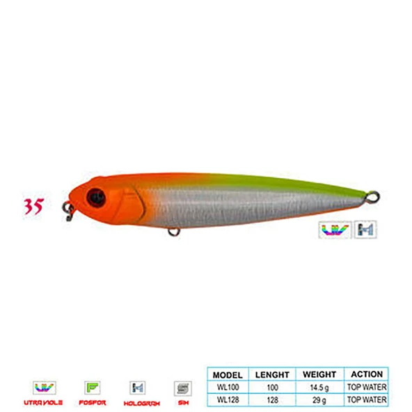 Wily PANCHO CL:35 100mm 14,5gr Top Water ürün görseli 1