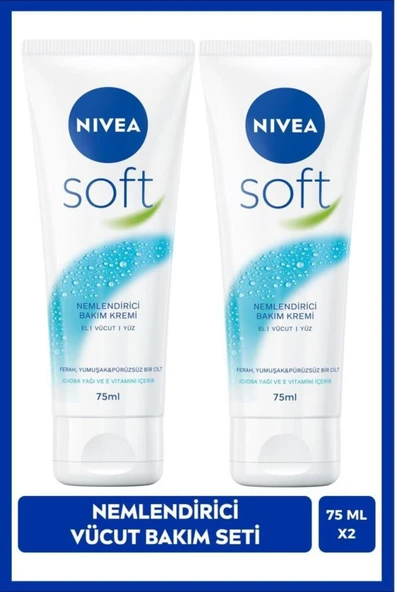 Soft Nemlendirici Bakım Kremi 75 Ml, Jojoba Yağı, E Vitamini, El Yüz Vücut, Yumuşak Cilt Hissi ürün görseli 1