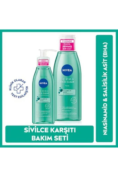 Skin Clear Yüz Temizleme Jeli 150 ml + Derma Skin Clear Sivilce Karşıtı Tonik 200 ml ürün görseli 1