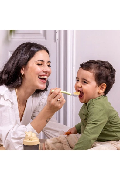 Silikon Uçlu 2'li Mama Kaşığı - Yeşil - Resim 5