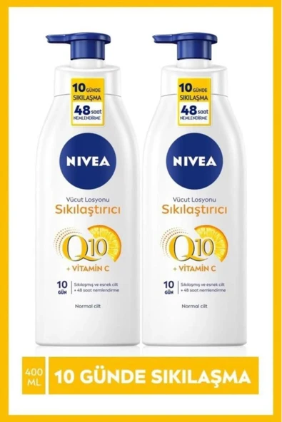 Q10 Sıkılaştırıcı Vücut Losyonu 400ml, 10 Günde Sıkılaş, C Vitamini, Nemlendirici, Kolajen, X2Adet ürün görseli 1