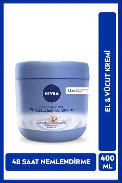 Pürüzsüzleştirici El Ve Vücut Bakım Kremi 400ml, 48 Saat Nemlendirici Serum, Shea Yağı, Kuru Ciltler ürün görseli 1
