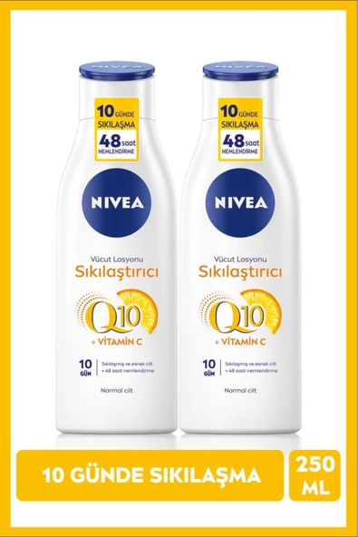 Q10 Sıkılaştırıcı Vücut Losyonu 250ml, 7 Günde Sıkılaştırıcı, C Vitamini, Nemlendirici, X2 Adet ürün görseli 1