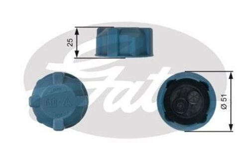 Gates RC216 Rc216 Genleşme Kavonoz Kapağı Mavi Albea Palio Doblo Siena 1.4 Bar 46799364 ürün görseli 1