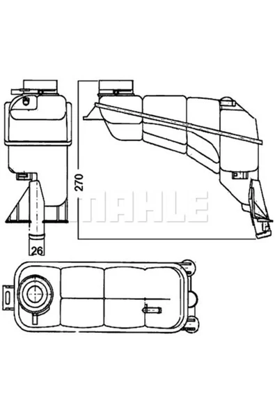 KNECHT CRT117000S Yedek Su Deposu (270×315×125) W210 S210 E 200 E 230 E 240 M 111.942 8Ma376755121 ürün görseli 1
