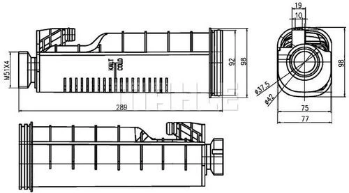KNECHT CRT114000S Yedek Su Deposu (289×77×98) E36 E39 M40 B16 (164E1) (Eno:8Ma376755091) ürün görseli 1