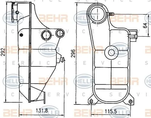 KNECHT CRT119000S Yedek Su Deposu (132×292×115) W201 W124 S124 E 1.8 2.0 E 2.0 M 102.910 (Eno:8Ma376755151) ürün görseli 1