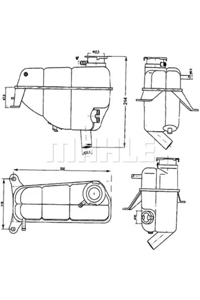 KNECHT CRT121000S Yedek Su Deposu 214×250×118 W124 S124 C124 E 200 E 220 E 280 M 111.940 ürün görseli 1