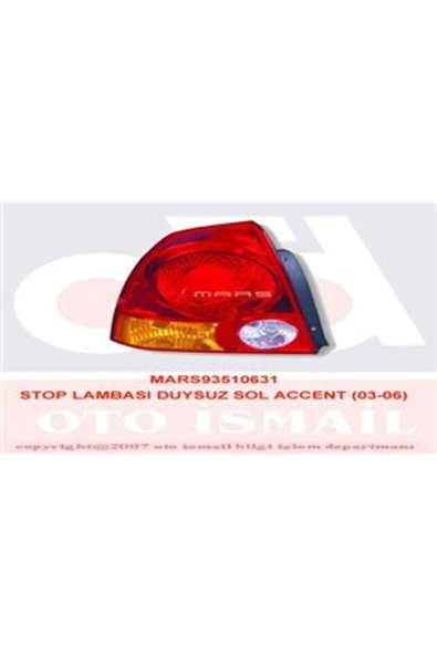 Mars 510617 Stop Lambası Sol Accent Admıre 03-06 Duysuz Uyumlu ürün görseli 1