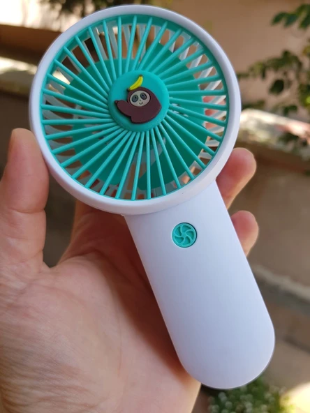 Şarjli Mini El Fanı Masa Fanı Soğutucu Masa Üstü Vantilatör Usb Stantlı Cep Telefonu Tutucu Yeşil ürün görseli 1