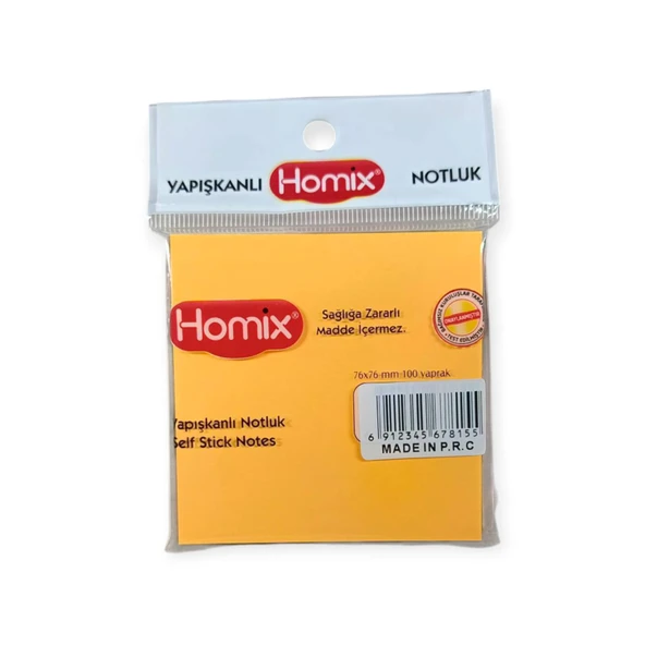 Homix Yapışkanlı Notluk 76 x 76 cm Neon Renkler 100 Yp ürün görseli 1