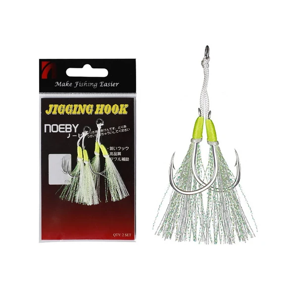 Noeby Jigging Hook Lj10 1/0 Assist Glow 2 Pcs ürün görseli 1