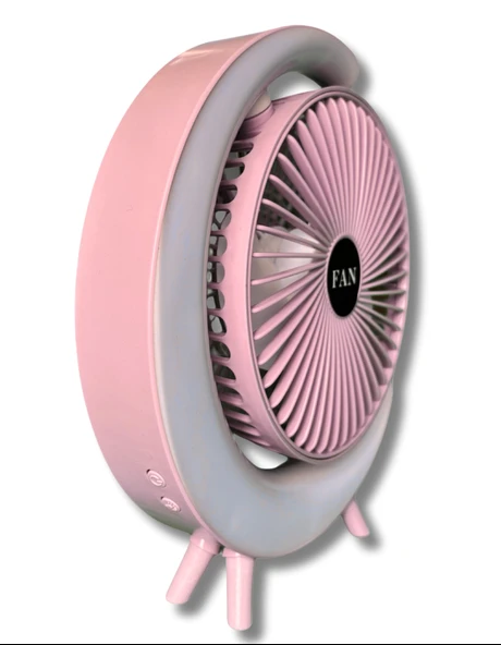 S24 Taşınabilir Masaüstü Pembe Usb Fan - Resim 3